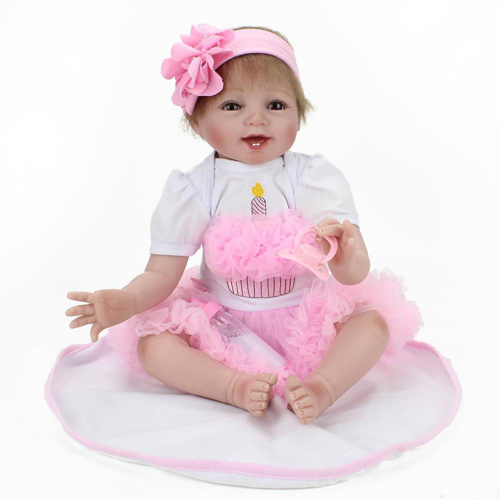 Handmade Lifelike Baby Girl Doll 22" Silicone Vinyl Reborn ...